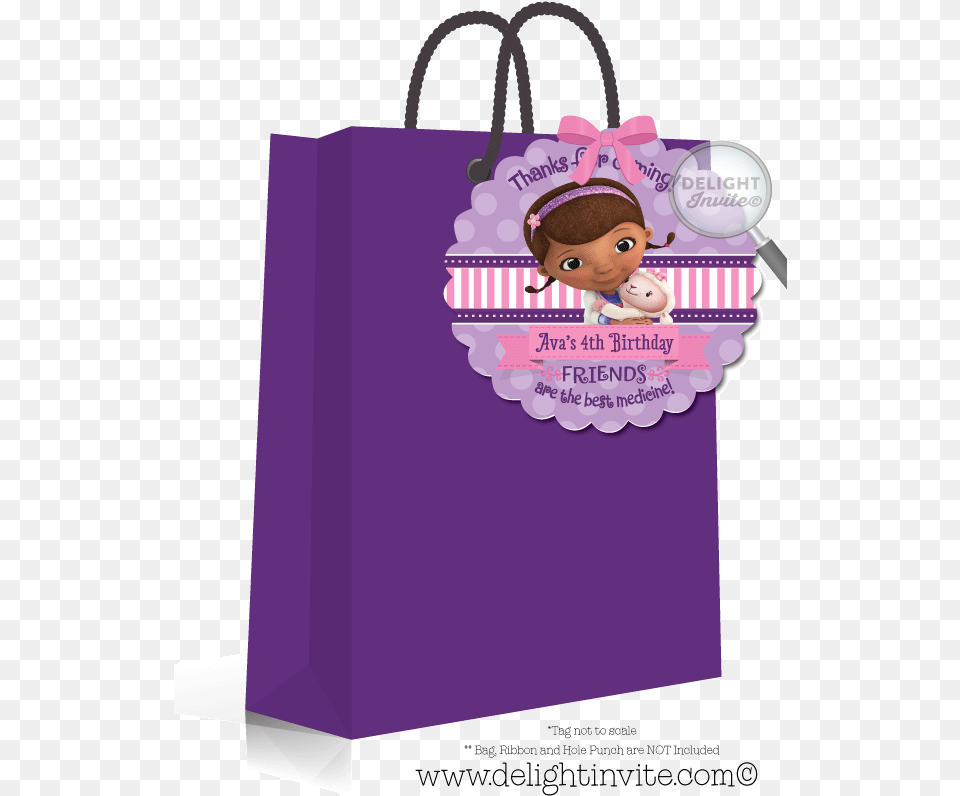 Doc Mcstuffins Birthday Favor Tags My Little Pony Birthday Favors Bags, Bag, Doll, Toy, Face Free Png