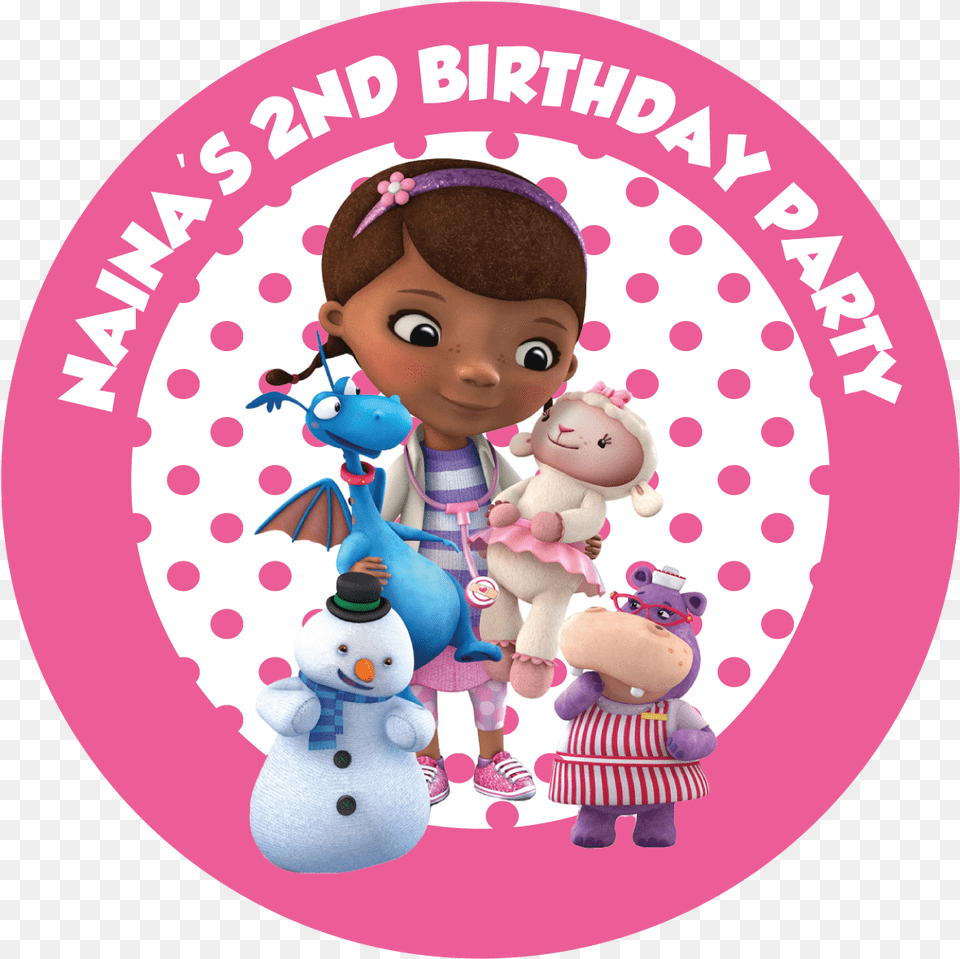 Doc Mcstuffins Party Box Stickers Doc Mcstuffins Birthday Invitation Templates, Doll, Toy, Person, Head Free Png