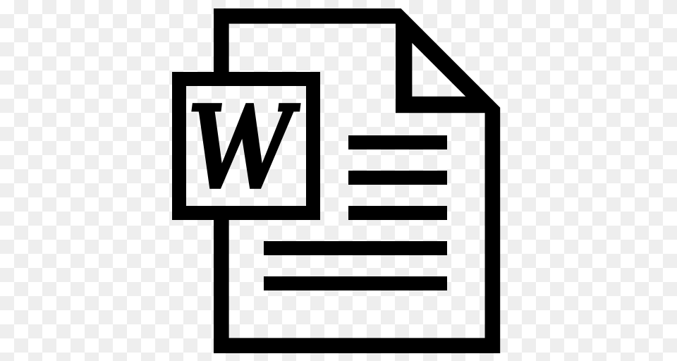 Doc Word Icon, Gray Png