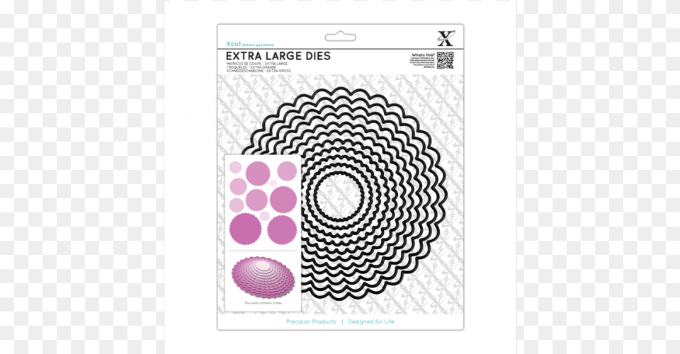 Docrafts Xcut Extra Large Nesting Stanzer Scallop Circle Dies, Spiral, Qr Code Free Transparent Png