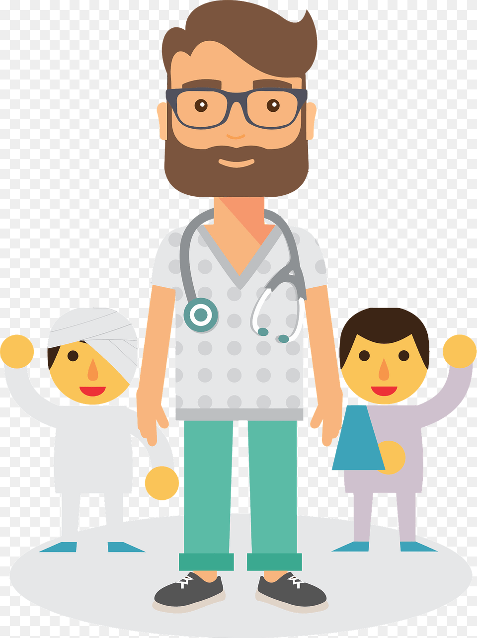 Doctor And Patients Clipart, Coat, Clothing, Male, Person Free Png