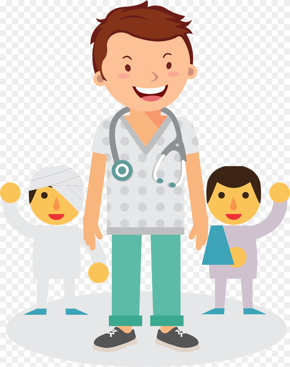 Doctor And Patients Clipart, Clothing, Coat, Person, Head Free Png
