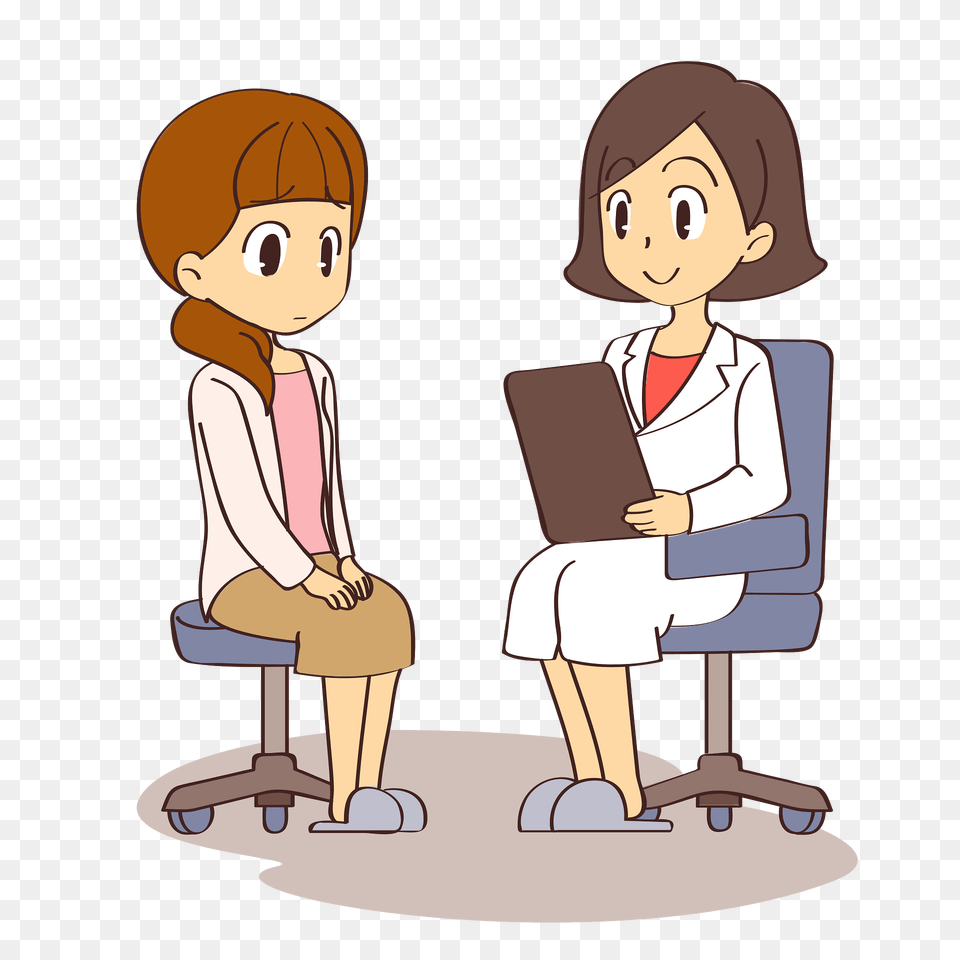 Doctor And Woman Patient Clipart, Baby, Person, Face, Head Free Png Download