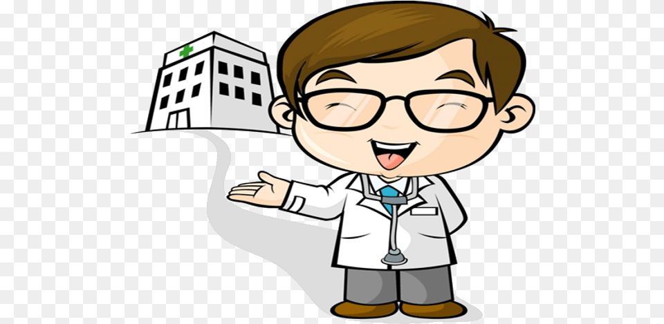 Doctor Cartoon Cartoon Doctor Clipart, Clothing, Coat, Person, Head Png