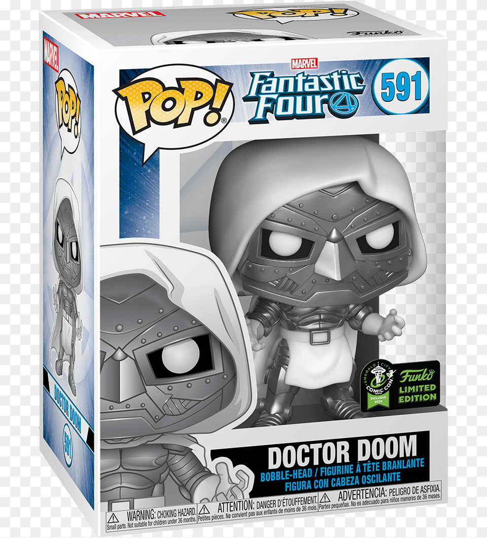 Doctor Doom Funko Pop Eccc, Helmet, Person, Book, Comics Free Png Download