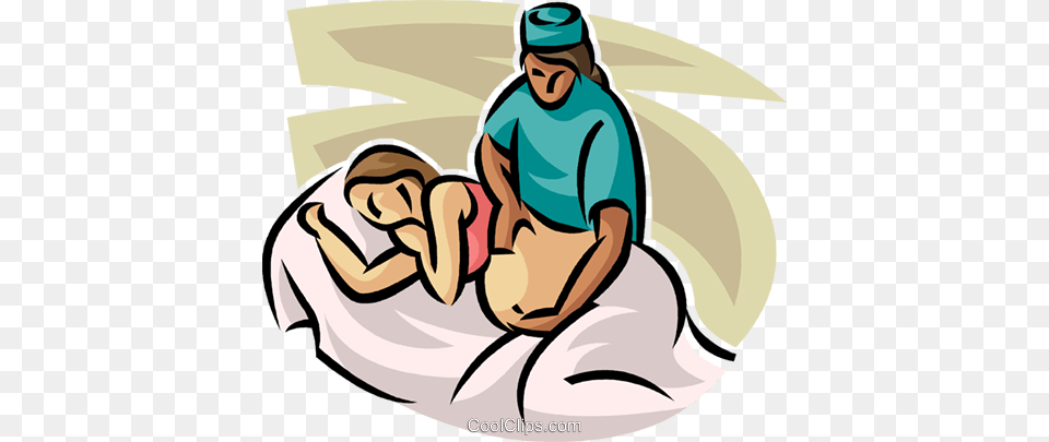 Doctor Examining A Pregnant Woman Royalty Vector Clip Art, Massage, Person, Face, Head Png