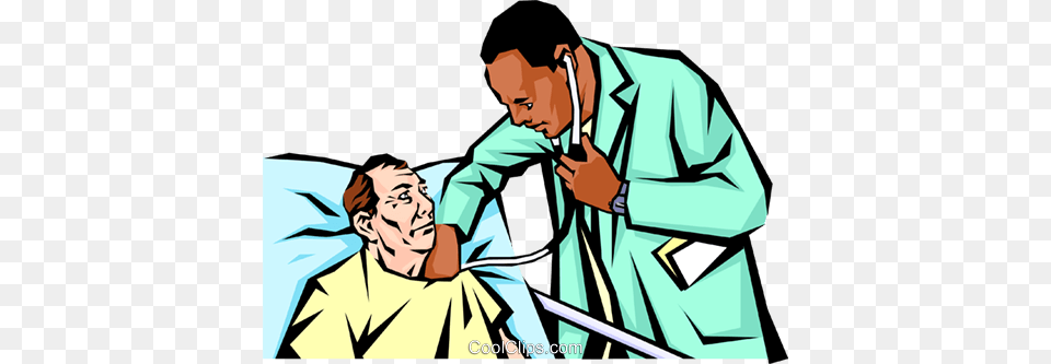 Doctor Examining An Old Man Royalty Vector Clip Art, Clothing, Coat, Adult, Male Png