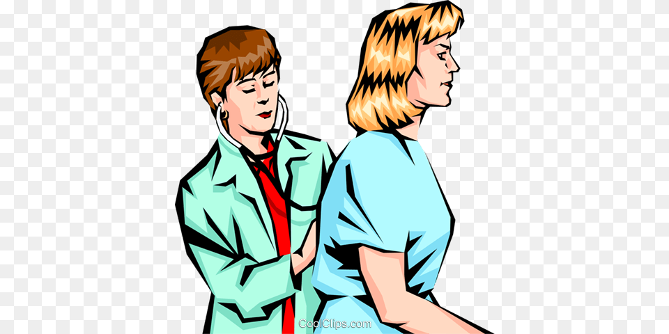 Doctor Examining Patient Royalty Vector Clip Art Illustration, Clothing, Coat, Adult, Person Free Png Download