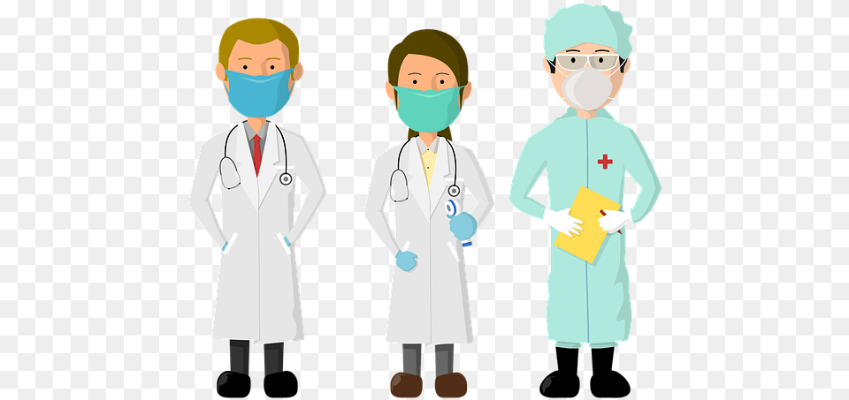 Doctor Frontliner Cartoon, Architecture, Building, Lab Coat, Clothing Free Png Download
