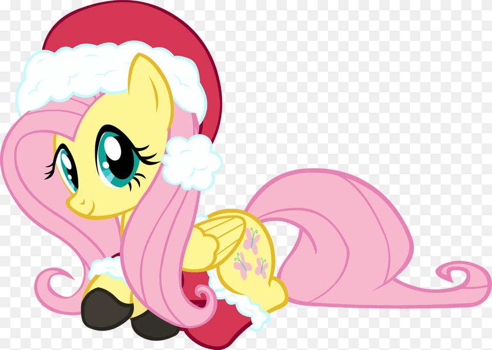Doctor G Christmas Clothes Fluttershy Hat Safe Fluttershy In Santa Hat, Baby, Person, Art, Book Free Transparent Png