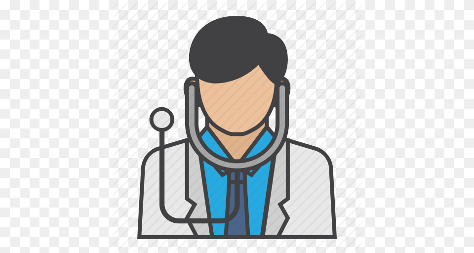 Doctor Health Job Man Medical People Stethoscope Icon, Clothing, Coat, Lab Coat, Adult Free Transparent Png