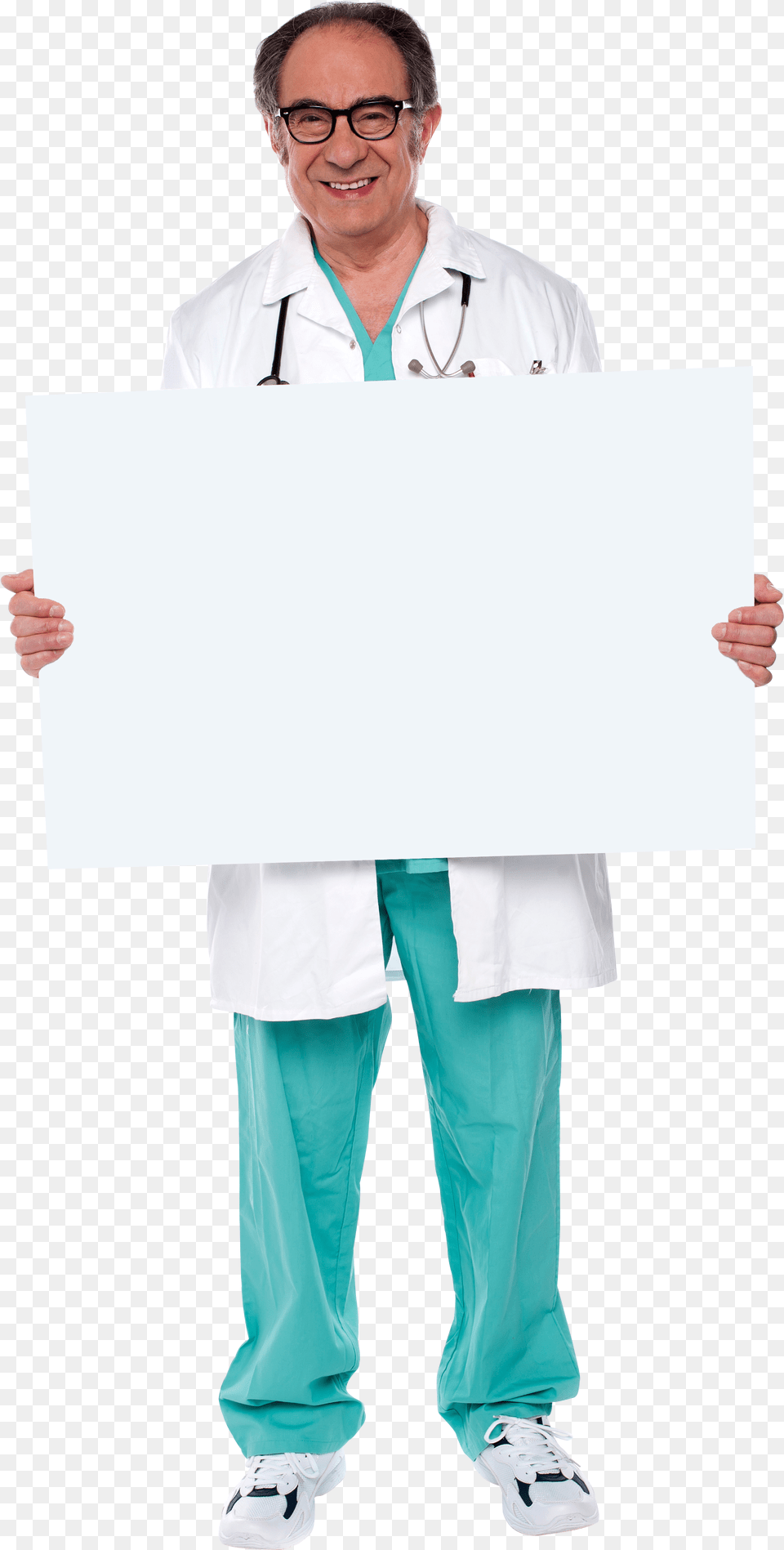 Doctor Holding Banner Image Doctor Holding Banner, Clothing, Coat, Lab Coat, Adult Png