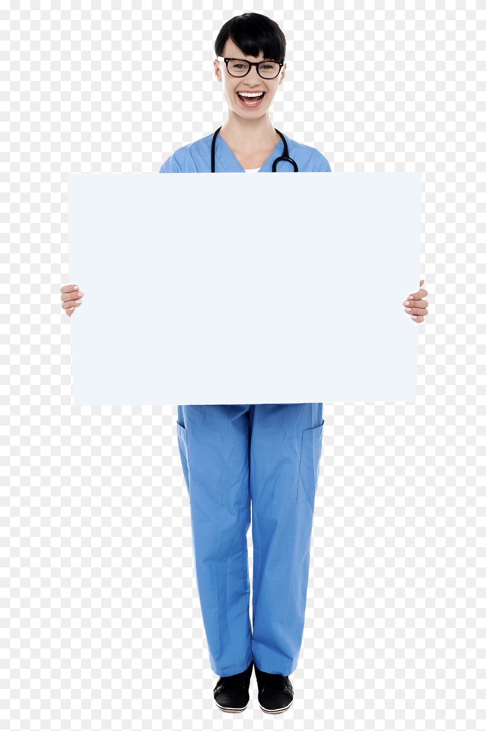 Doctor Holding Banner Image Play, Adult, Person, Lab Coat, Woman Png