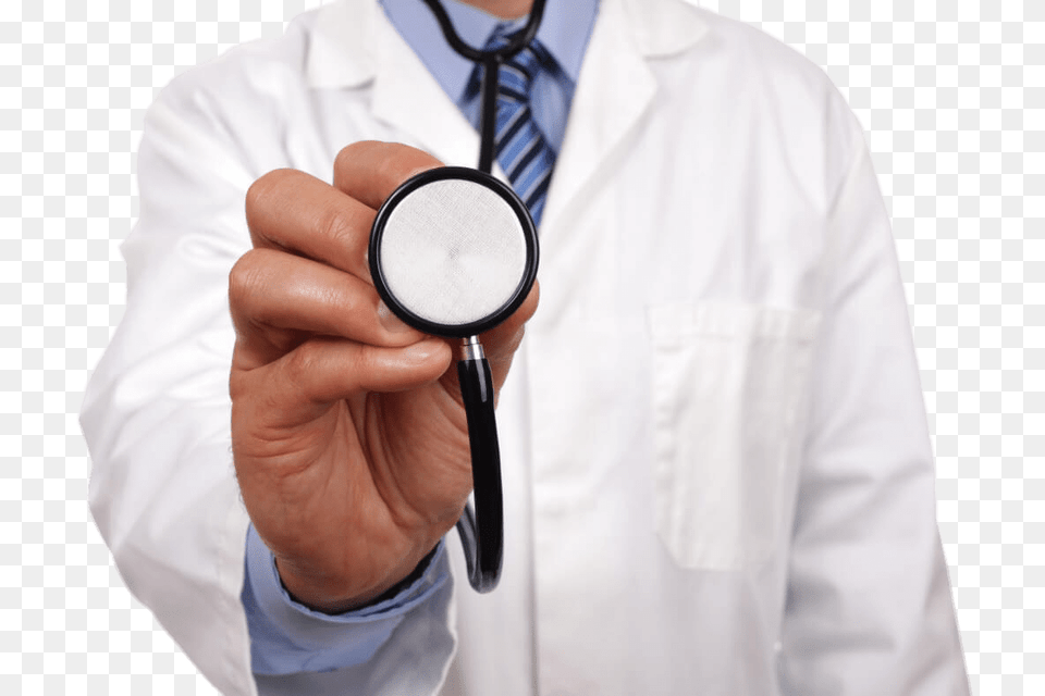 Doctor Holding Stethoscope, Clothing, Coat, Lab Coat, Adult Png Image