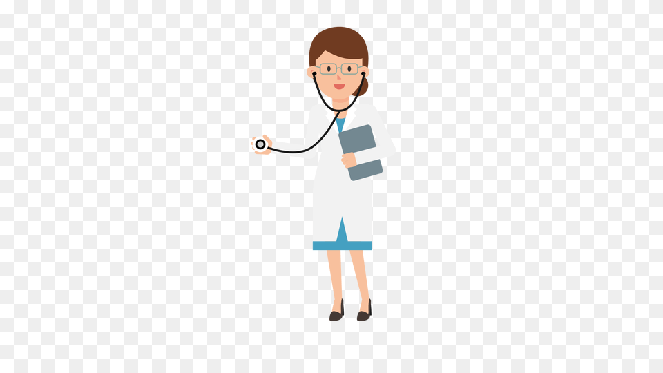 Doctor Holding Stethoscope Cartoon, Clothing, Coat, Lab Coat, Person Png