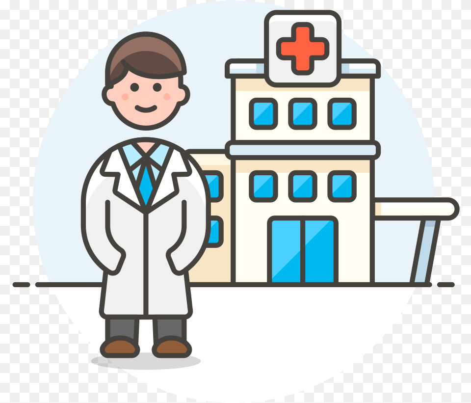 Doctor Hospital Icon Doctor In The Hospital Clipart, Coat, Clothing, Head, Face Png