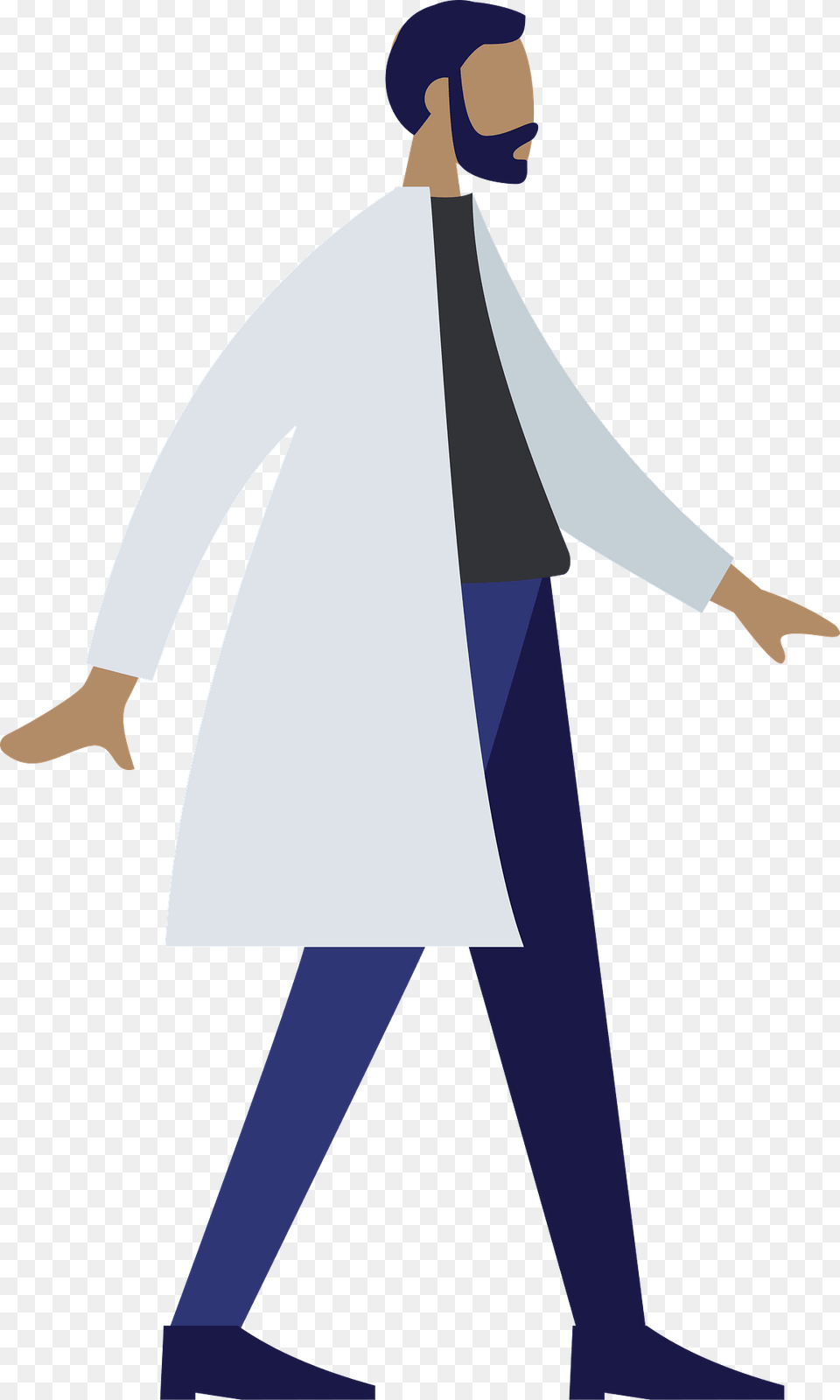 Doctor In A Lab Coat Walking Clipart, Clothing, Lab Coat, Long Sleeve, Sleeve Free Png