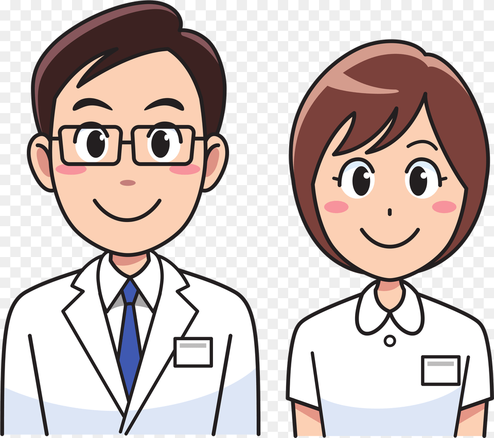 Doctor Male And Female Clipart Physician Nursing Doctor And Nurse Clipart, Publication, Book, Clothing, Coat Free Transparent Png