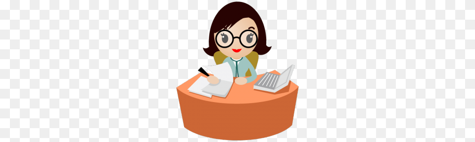 Doctor Office Job Clipart, Reading, Person, Table, Furniture Png Image