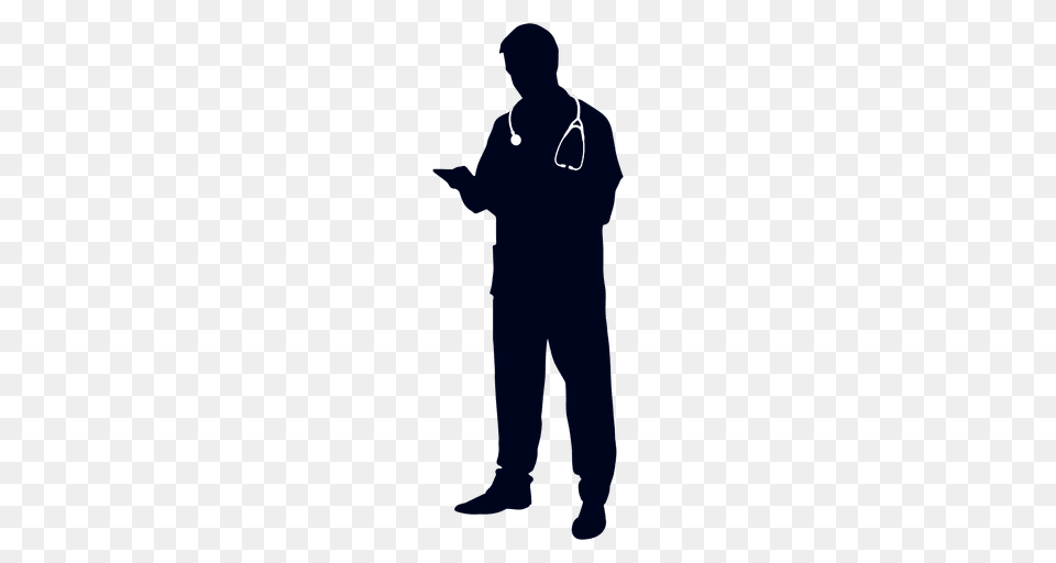 Doctor Reading Silhouette, Adult, Male, Man, Person Free Png Download