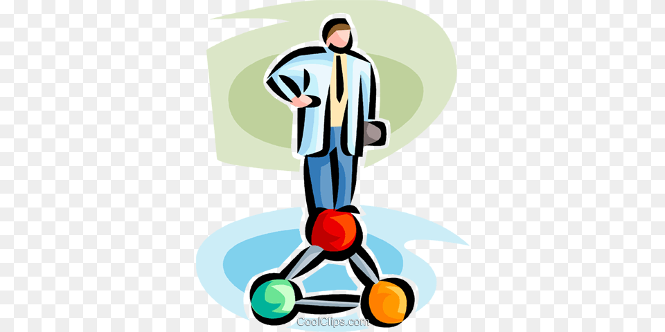 Doctor Standing On A Molecule Royalty Vector Clip Art, Clothing, Coat, Walking, Person Free Transparent Png