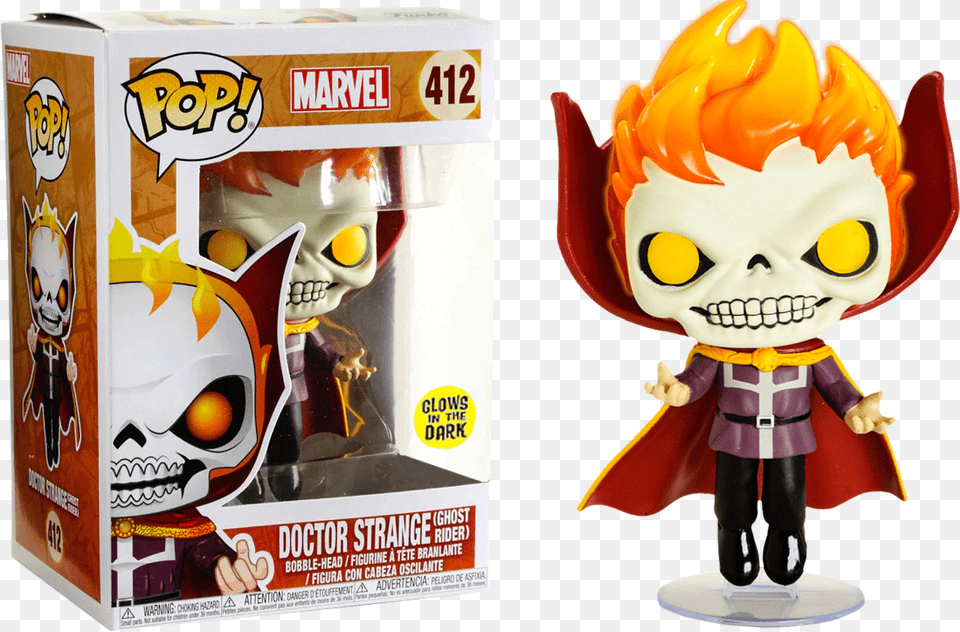 Doctor Strange Ghost Rider Funko Pop, Figurine, Toy, Face, Head Free Png Download