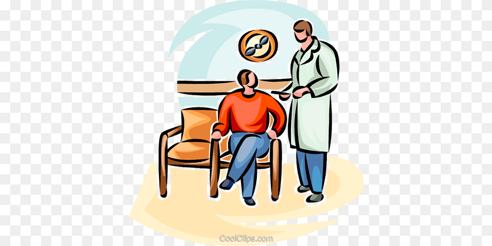 Doctor Talking To A Patient Royalty Vector Clip Art, Clothing, Coat, Adult, Man Free Png Download
