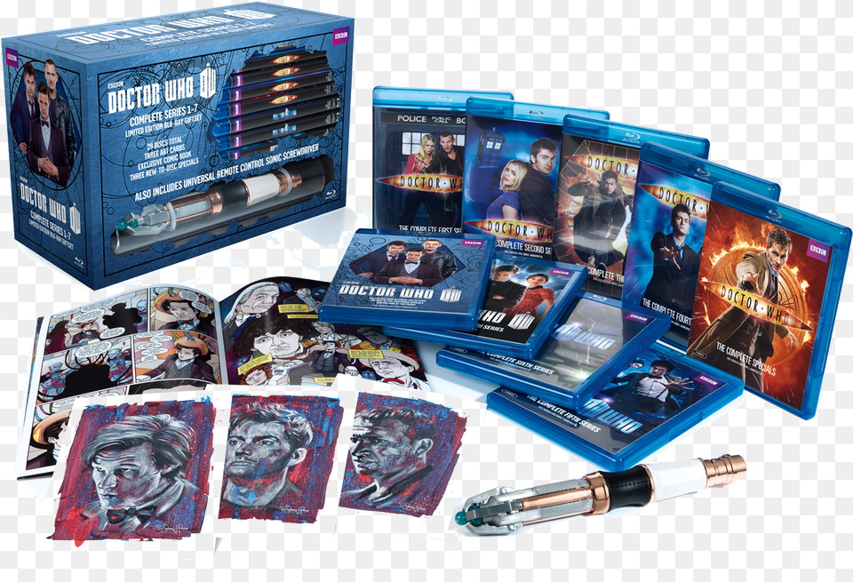 Doctor Who Blu Ray Box Set, Adult, Person, Man, Male Png Image
