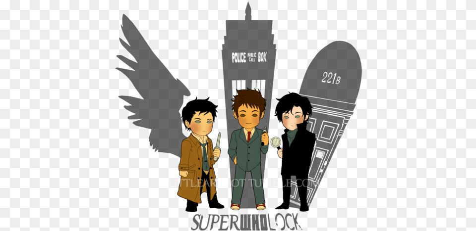 Doctor Who Sherlock And Supernatural Image Dr Who Supernatural Sherlock, Publication, Book, Baby, Clothing Free Transparent Png