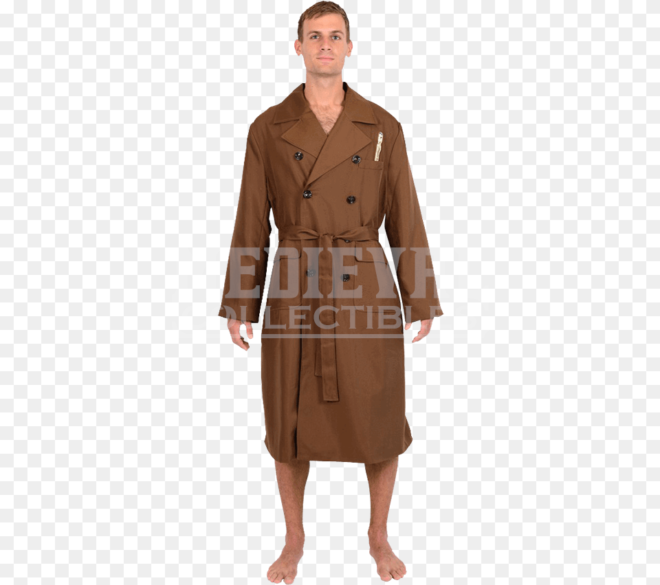 Doctor Who Tenth Doctor Trench Coat Robe, Clothing, Overcoat, Adult, Male Png Image
