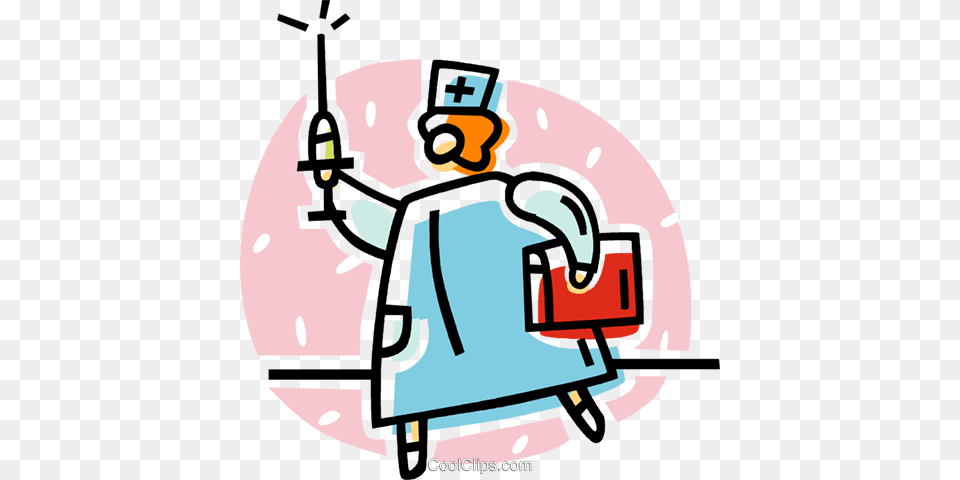 Doctor With A Needle Royalty Free Vector Clip Art Illustration, Clothing, Coat, Bulldozer, Machine Png