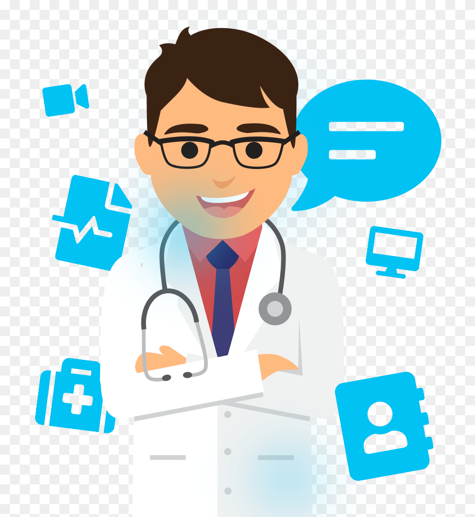 Doctor With Equipment Cartoon, Clothing, Coat, Lab Coat, Woman Png Image