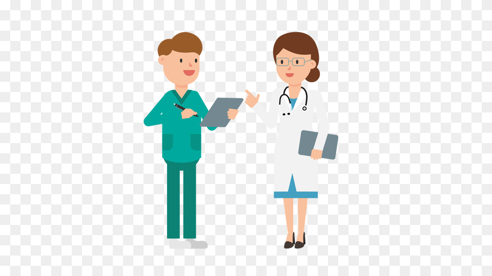 Doctor With Nurse Cartoon, Clothing, Coat, Lab Coat, Person Free Transparent Png