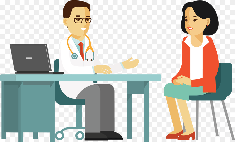 Doctor With Patient Illustration, Boy, Female, Male, Person Png