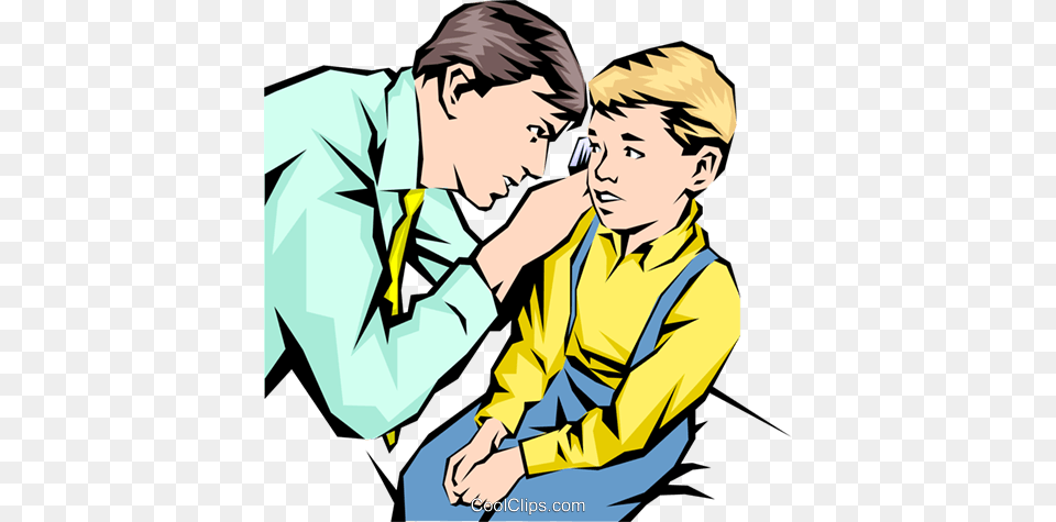 Doctor With Young Patient Royalty Free Vector Clip Art, Publication, Book, Comics, Person Png Image