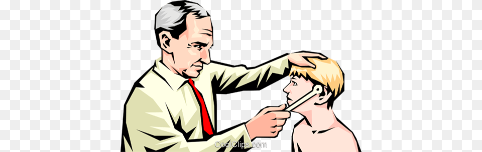 Doctor With Young Patient Royalty Free Vector Clip Art, Adult, Person, Man, Male Png Image