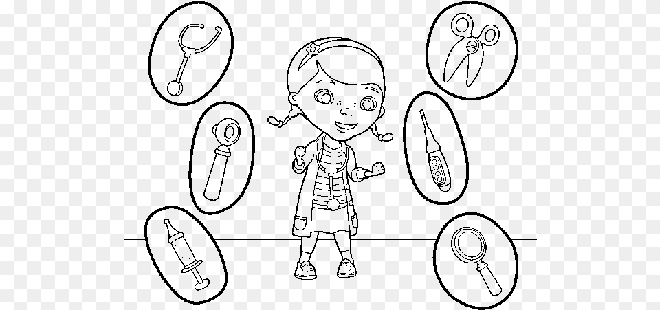 Doctora Juguetes Para Colorear Accesorios De La Doctora Juguetes Para Colorear, Gray Png Image