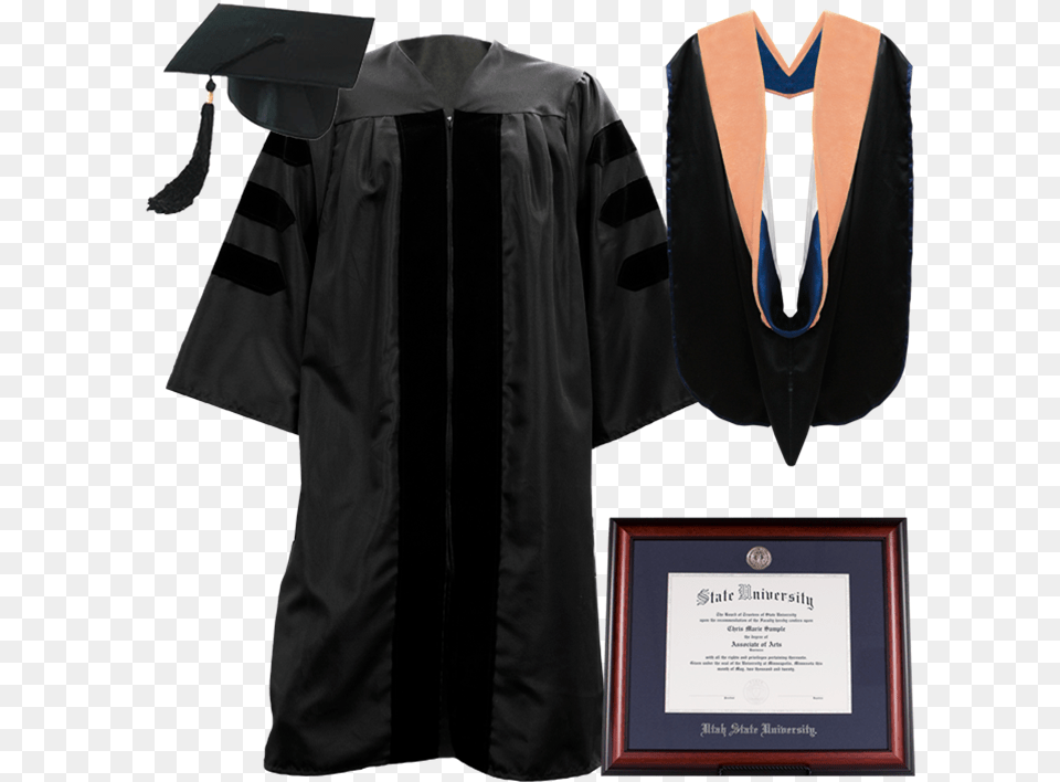 Doctorate Graduation Package With Meridian Diploma Academic Dress, People, Person, Clothing, Coat Free Transparent Png