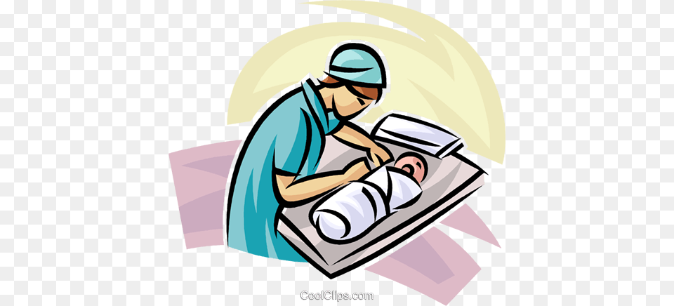 Doctornurse With A Newborn Royalty Free Vector Clip Art, Person, Architecture, Building, Hospital Png Image