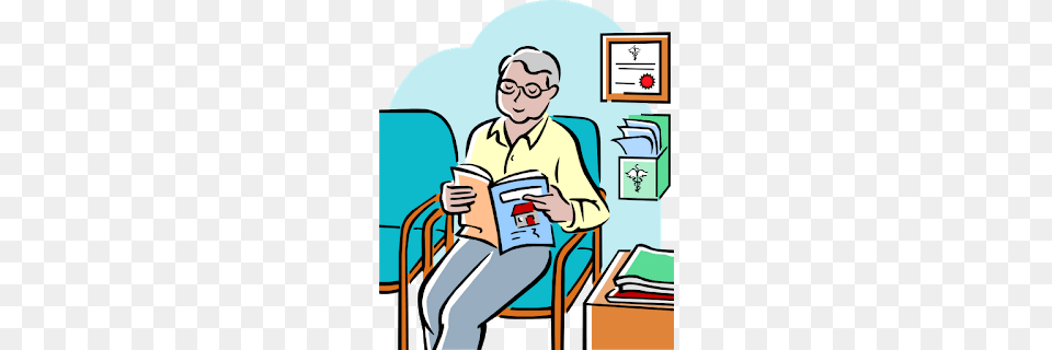 Doctors Office Waiting Room Clip Art Pharmacy Waitlist App, Person, Reading, Face, Head Free Png Download