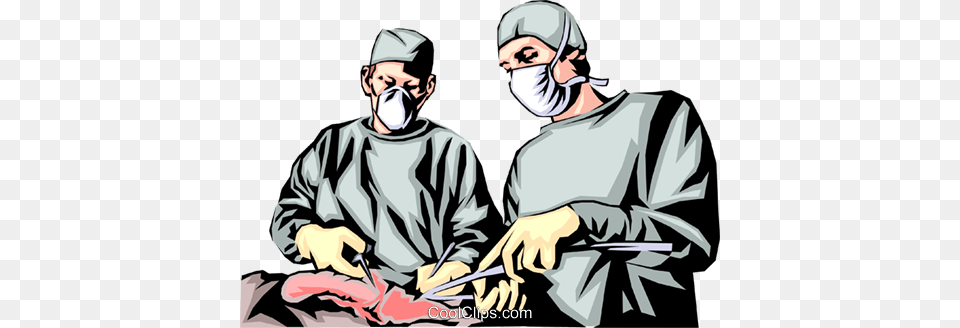 Doctors Operating Royalty Vector Clip Art Illustration, Person, Operating Theatre, Medical Procedure, Indoors Free Transparent Png