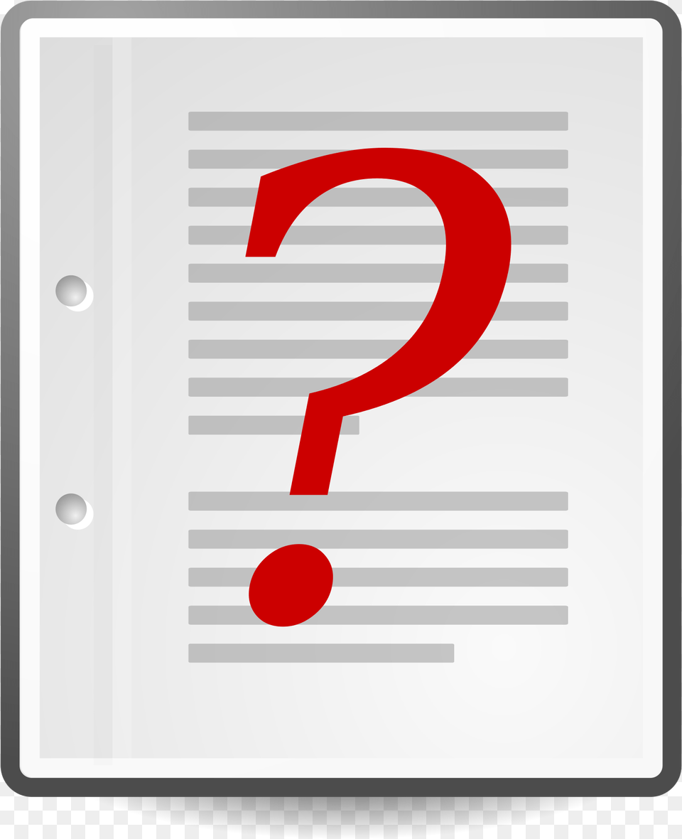 Document With Question Mark, Number, Symbol, Text Free Png Download