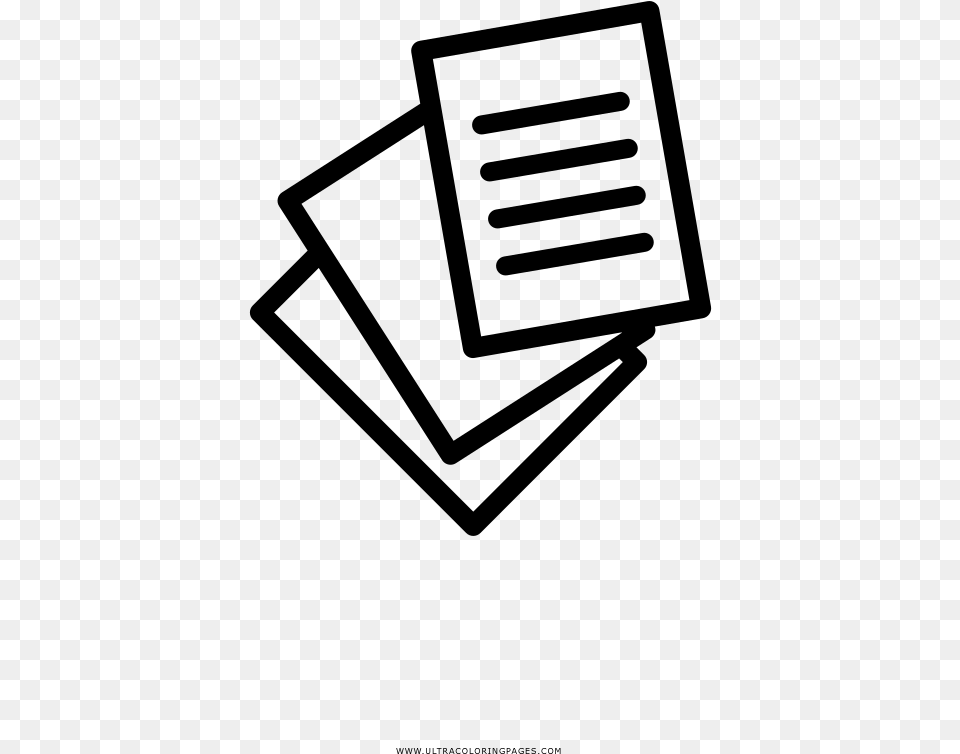 Documents Coloring Page, Gray Free Png