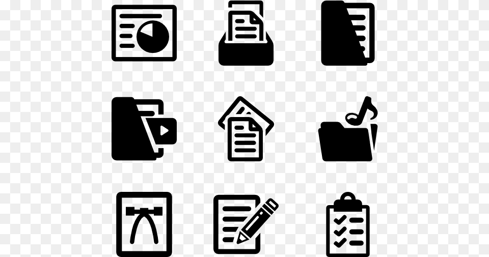 Documents Set Icon Set For Documents, Gray Free Transparent Png