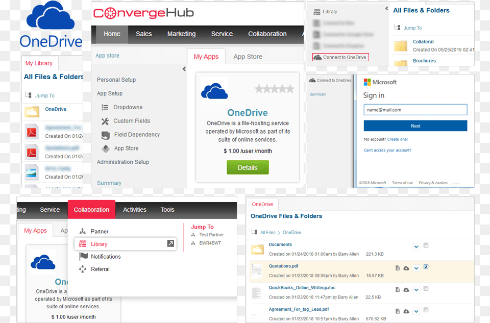 Docusign Features Onedrive, File, Webpage, Text Png