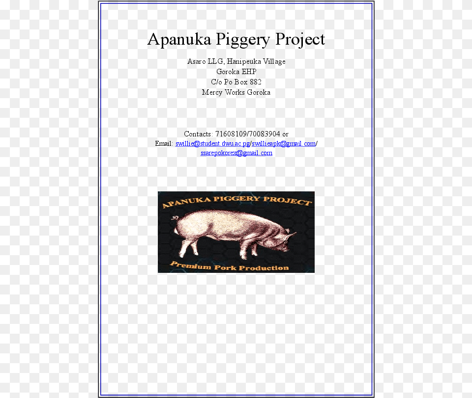 Docx Domestic Pig, Animal, Boar, Hog, Mammal Png Image