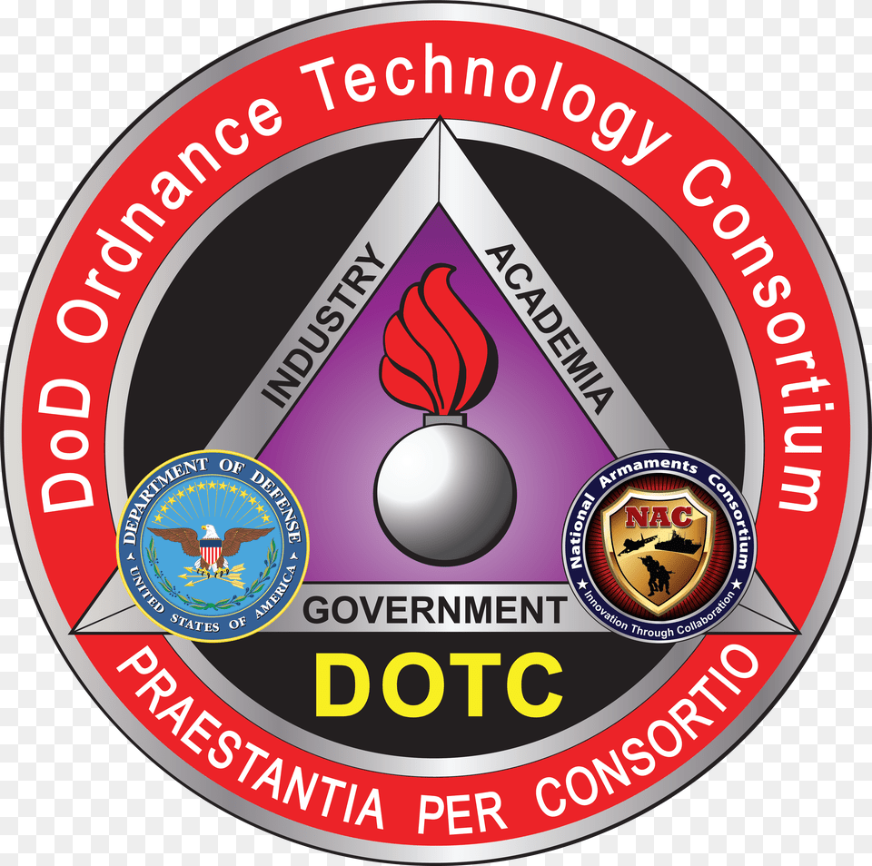 Dod Ordnance Technology Consortium Logo Department Of Defense Seal, Badge, Symbol, Emblem, Food Png Image