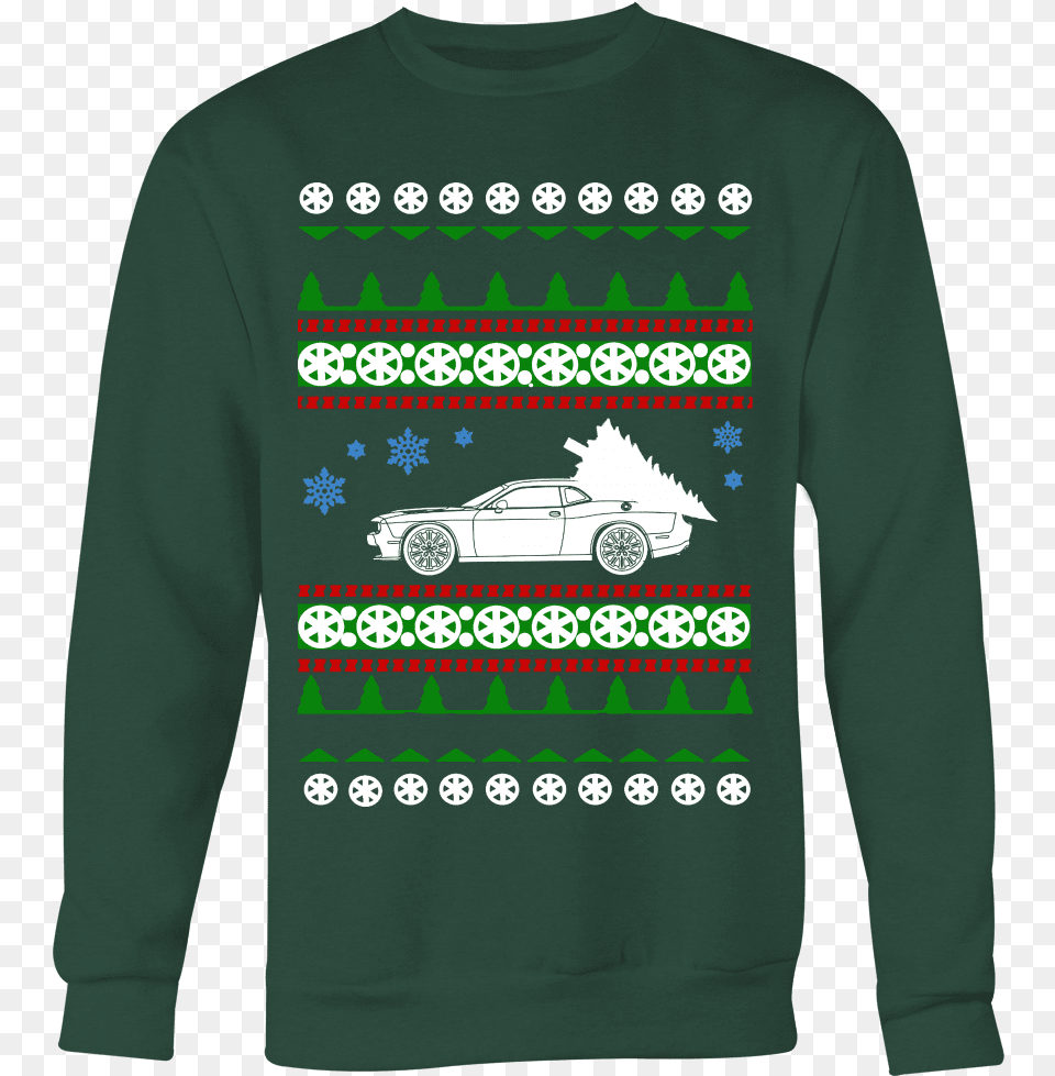 Dodge Challenger Srt Hellcat Ugly Christmas Sweater E36 Christmas Sweater, Clothing, Knitwear, Long Sleeve, Sleeve Free Transparent Png