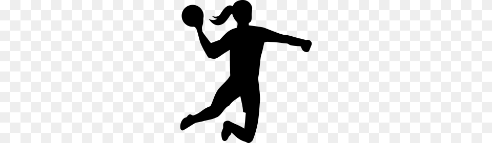 Dodgeball Player Clipart Silhouette, Gray Png