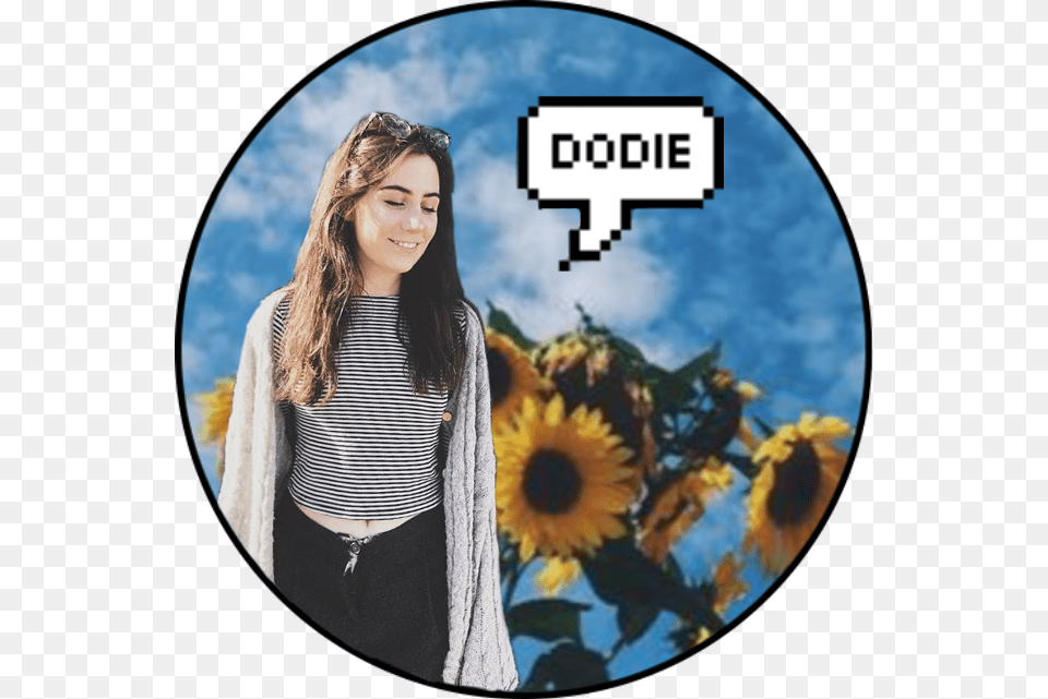 Dodieclark Dodie Doddleoddle Sunflower Freetoedit Quotes, Photography, Person, Face, Portrait Png Image